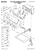 TOP AND CONSOLE PARTS Diagram and Parts List for  Maytag Dryer