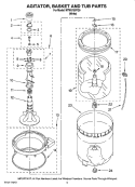 AGITATOR, BASKET AND TUB PARTS Diagram and Parts List for MTW5700TQ0  Maytag Washer