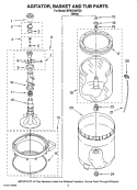 AGITATOR, BASKET AND TUB PARTS Diagram and Parts List for MTW5740TQ0  Maytag Washer