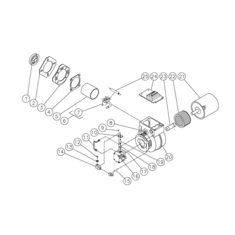 Burner Diagram and Parts List for  Mi-T-M Pressure Washer
