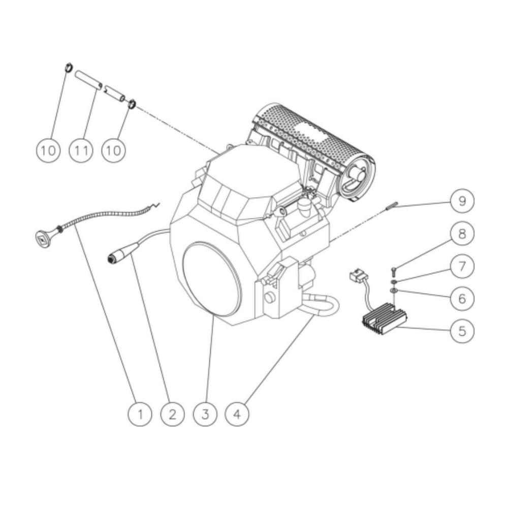 Engine Diagram and Parts List for  Mi-T-M Pressure Washer