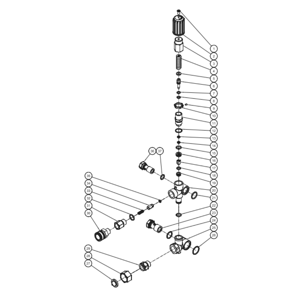 Unloader Diagram and Parts List for  Mi-T-M Pressure Washer
