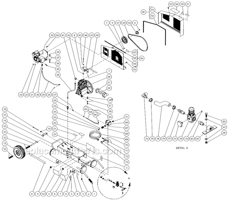 Tank Assembly Diagram and Parts List for  Mi-T-M Compressor