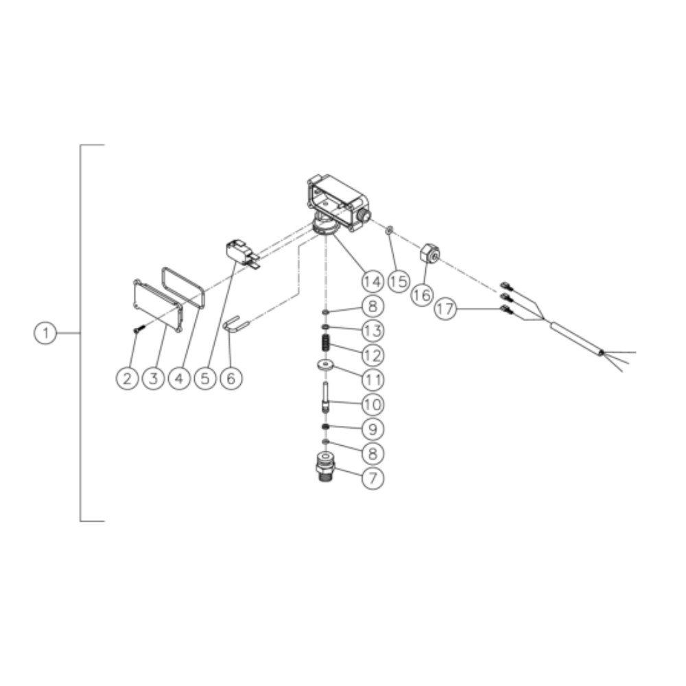 Pressure Switch Diagram and Parts List for  Mi-T-M Pressure Washer