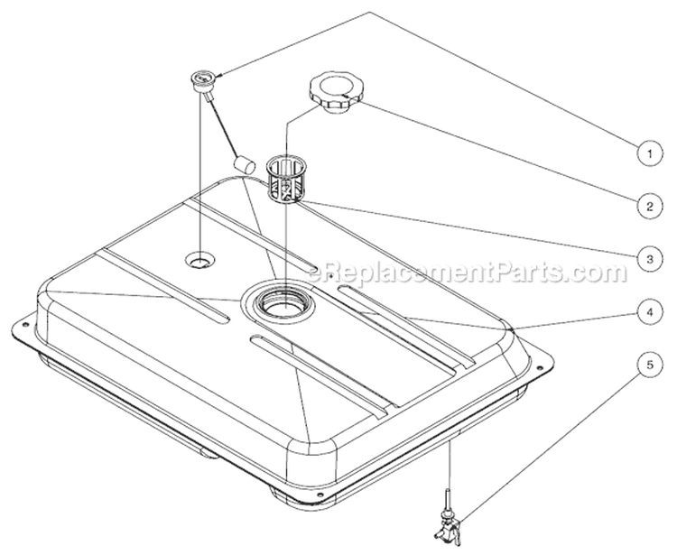 Fuel Tank Assembly Diagram and Parts List for  Mi-T-M Generator