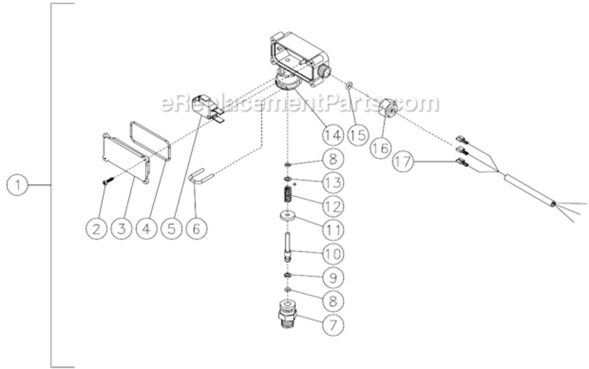 Pressure Switch Diagram and Parts List for  Mi-T-M Pressure Washer