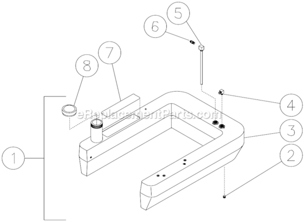 Fuel Tank Diagram and Parts List for  Mi-T-M Pressure Washer