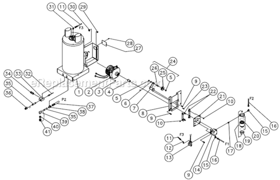 Heat Exchanger/Emf System Diagram and Parts List for  Mi-T-M Pressure Washer