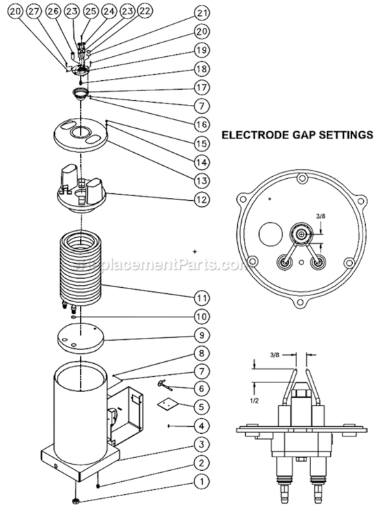 Boiler Assembly After S/N 15048210 Diagram and Parts List for  Mi-T-M Pressure Washer