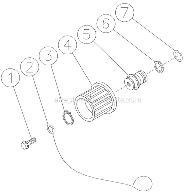 Coil Drain Plug Diagram and Parts List for  Mi-T-M Pressure Washer