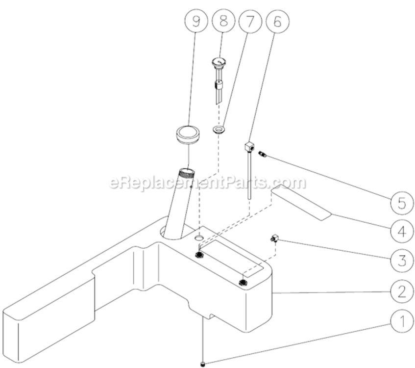 Fuel Tank Diagram and Parts List for  Mi-T-M Pressure Washer