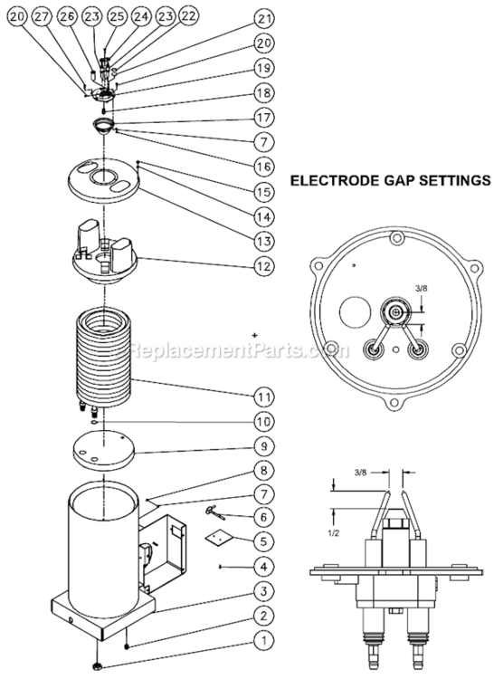 Boiler Assembly After S/N 15048237 Diagram and Parts List for  Mi-T-M Pressure Washer
