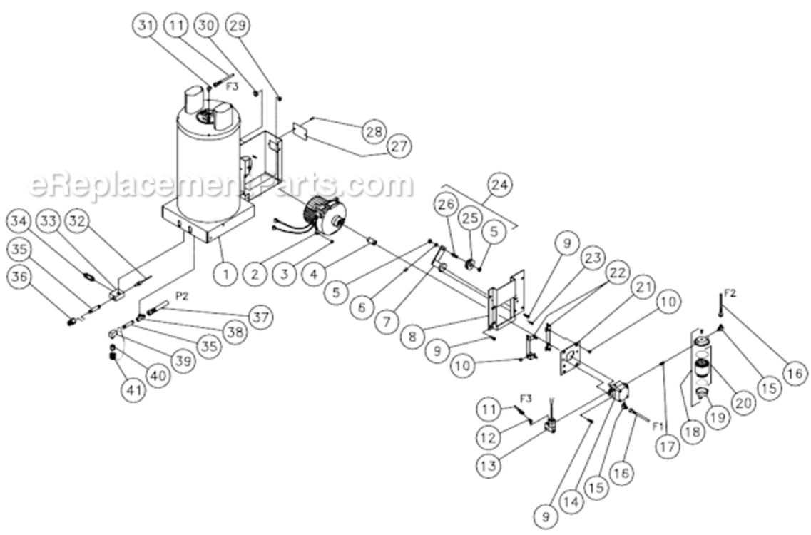 Heat Exchanger/Emf System Diagram and Parts List for  Mi-T-M Pressure Washer