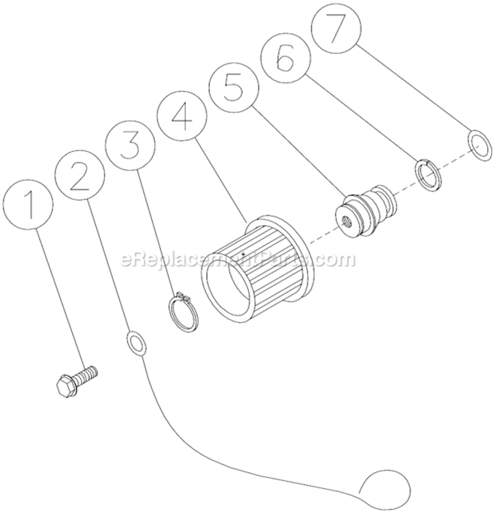 Coil Drain Plug Diagram and Parts List for  Mi-T-M Pressure Washer