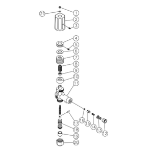 Unloader Diagram and Parts List for  Mi-T-M Pressure Washer