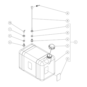 Gas Tank Diagram and Parts List for  Mi-T-M Pressure Washer