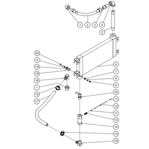 Aftercooler Horizontal Diagram and Parts List for  Mi-T-M Compressor