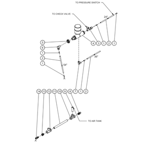 Tank Drain - Vertical Diagram and Parts List for  Mi-T-M Compressor
