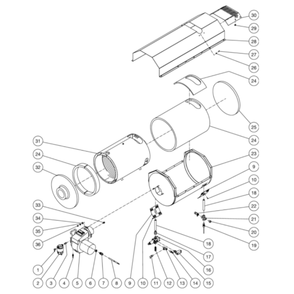 Heat Exchanger Diagram and Parts List for  Mi-T-M Pressure Washer