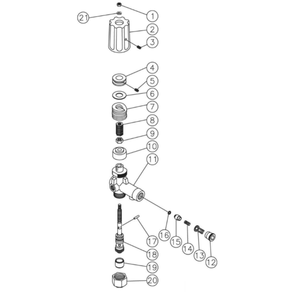 Unloader Diagram and Parts List for  Mi-T-M Pressure Washer
