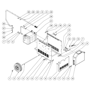 Chassis Diagram and Parts List for  Mi-T-M Pressure Washer