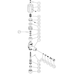 Unloader Diagram and Parts List for  Mi-T-M Pressure Washer
