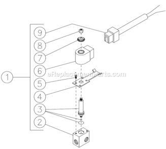 Fuel Solenoid Diagram and Parts List for  Mi-T-M Pressure Washer