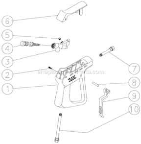 Gun Assembly Diagram and Parts List for  Mi-T-M Pressure Washer