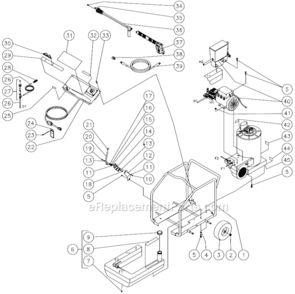 Frame Assembly A Diagram and Parts List for  Mi-T-M Pressure Washer