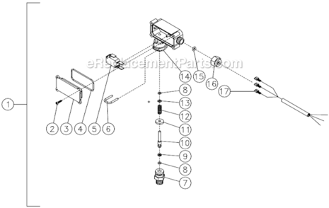 Pressure Switch Diagram and Parts List for  Mi-T-M Pressure Washer