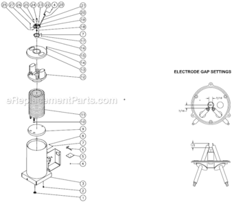 Boiler Assembly Before S/N 15048210 Diagram and Parts List for  Mi-T-M Pressure Washer