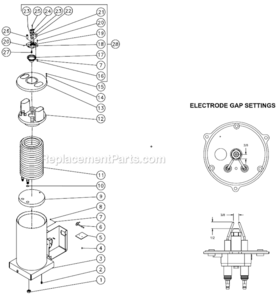 Boiler Assembly After S/N 15048210 Diagram and Parts List for  Mi-T-M Pressure Washer