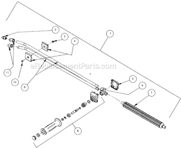 Dual Lance Assembly Diagram and Parts List for  Mi-T-M Pressure Washer
