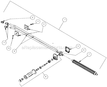 Dual Lance Assembly Diagram and Parts List for  Mi-T-M Pressure Washer