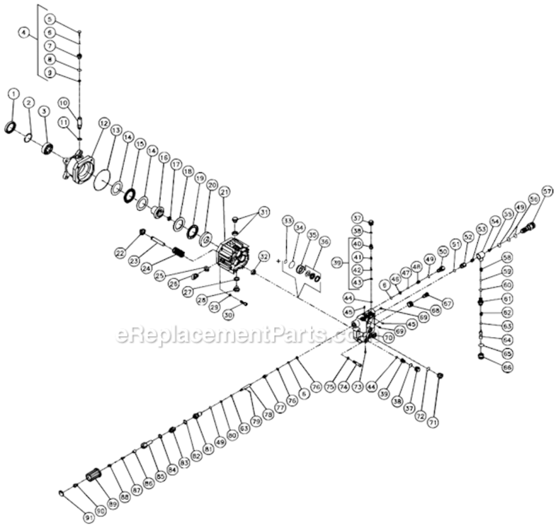 Pump Assembly Diagram and Parts List for  Mi-T-M Pressure Washer