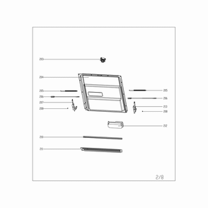 Dispenser Assembly Diagram and Parts List for  Midea Dishwasher