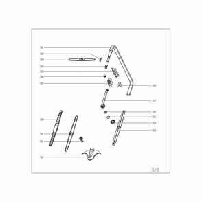 Inner Pipe/Sprayer Seat Assembly Diagram and Parts List for  Midea Dishwasher