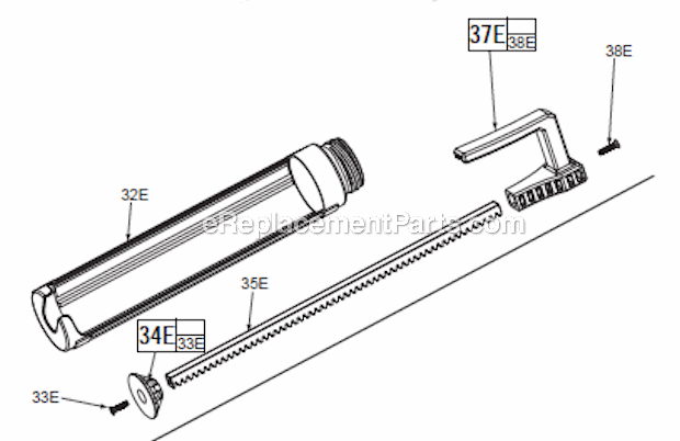 Page C Diagram and Parts List for  Milwaukee Caulking Gun