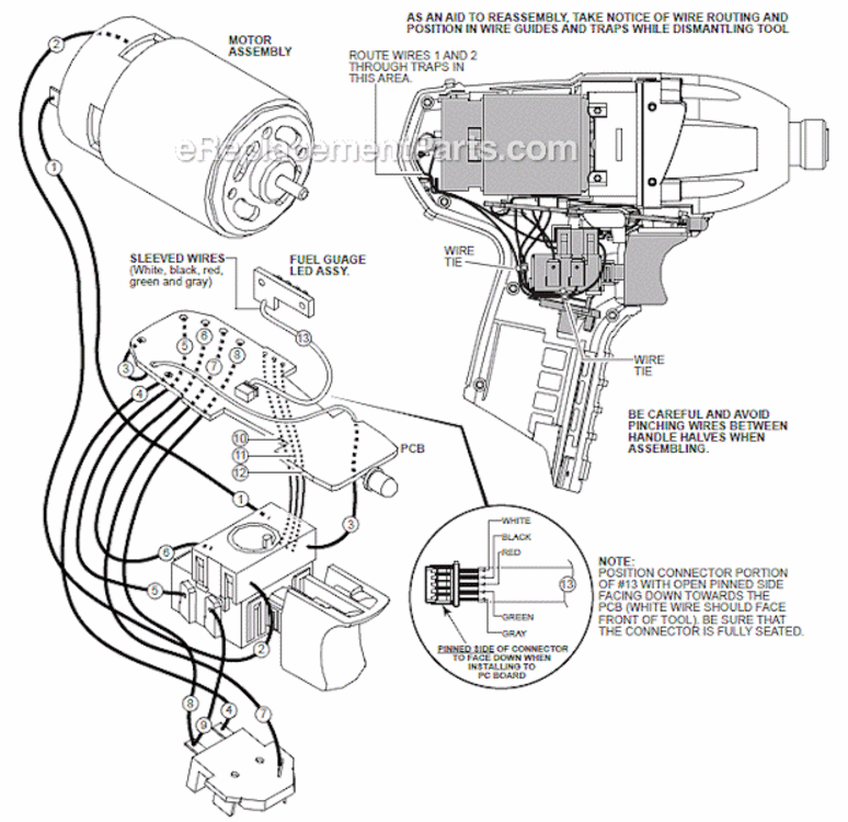 Page B Diagram and Parts List for  Milwaukee Impact Driver