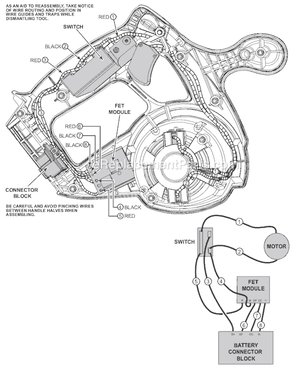 Page B Diagram and Parts List for SER B57A Milwaukee Circular Saw