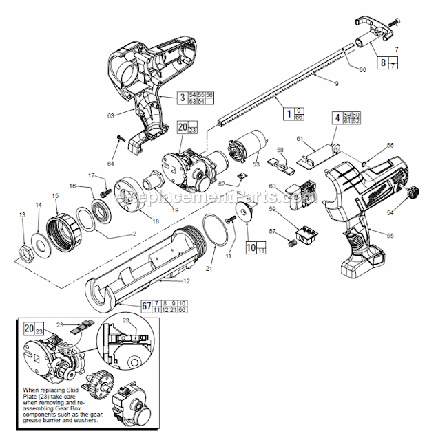 10_Oz_Quick_Cartidge_Kit_For_Cat_No_2641-20 Diagram and Parts List for  Milwaukee Caulking Gun