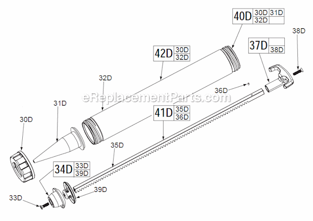 Clear_Plastic_Sausage_Cartidge_Kit_For_Cat_No_2643-21Ct Diagram and Parts List for  Milwaukee Caulking Gun