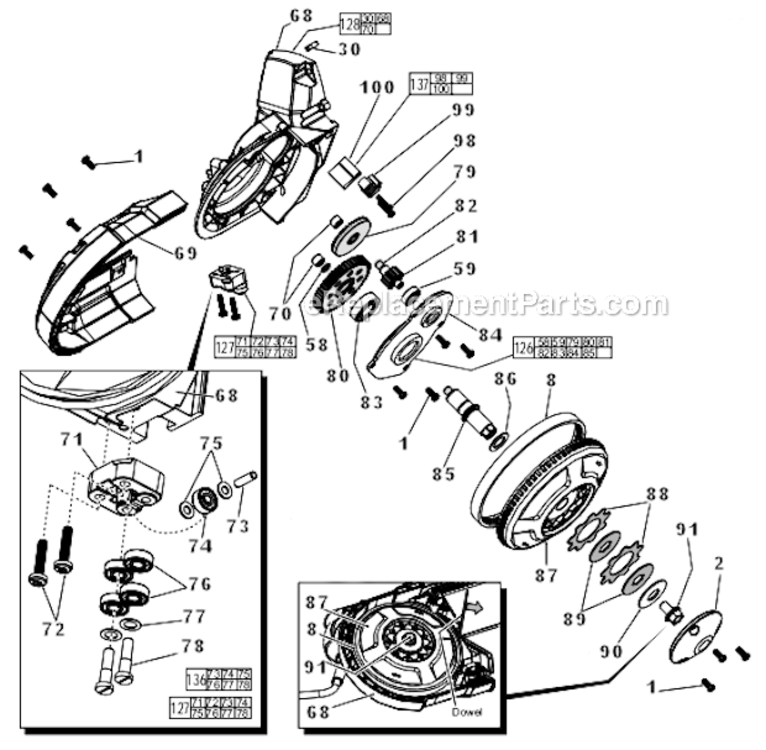 Page C Diagram and Parts List for  Milwaukee Band Saw