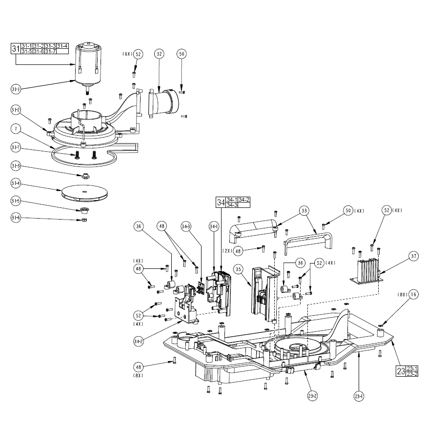 Fig-1 Diagram and Parts List for  Milwaukee Leaf Blower / Vacuum