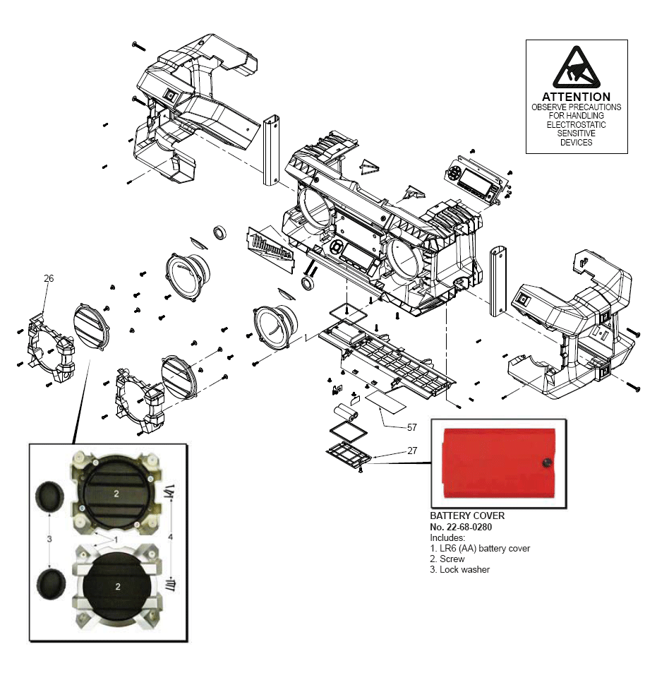 Fig-0 Diagram and Parts List for  Milwaukee Radio