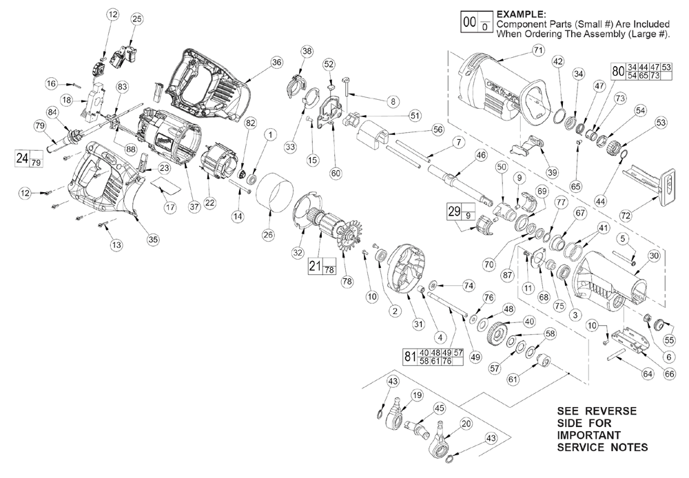 Fig-0 Diagram and Parts List for  Milwaukee Saw