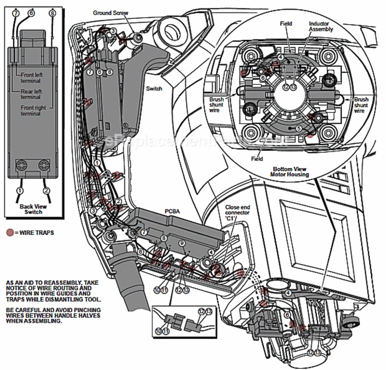 Page D Diagram and Parts List for C83A Milwaukee Hammer Drill
