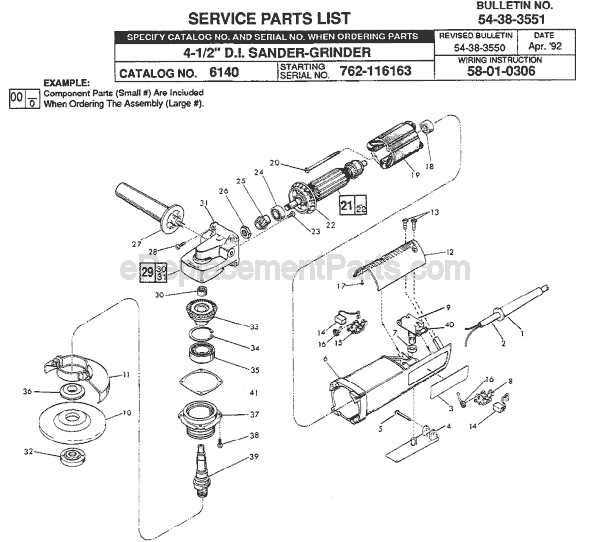 Page A Diagram and Parts List for SER 762-116163 Milwaukee