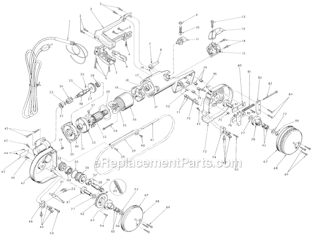 Page A Diagram and Parts List for 457-45000 Milwaukee Band Saw