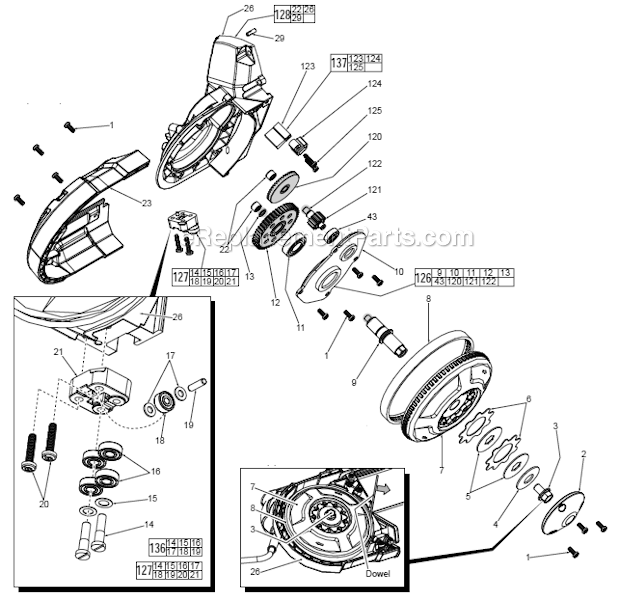 Page C Diagram and Parts List for D51A Milwaukee Band Saw
